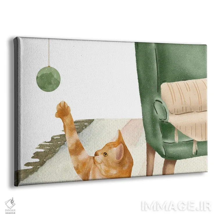 تابلو گربه و اسباببازی اثر پیج ترنر - نمای پرسپکتیو محصول