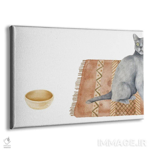 تابلو گربه و کاسهٔ خالی اثر پیج ترنر - نمای پرسپکتیو محصول