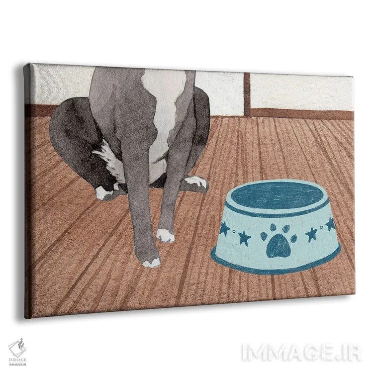 تابلو سگ و کاسهٔ خالی اثر پیج ترنر - نمای پرسپکتیو محصول