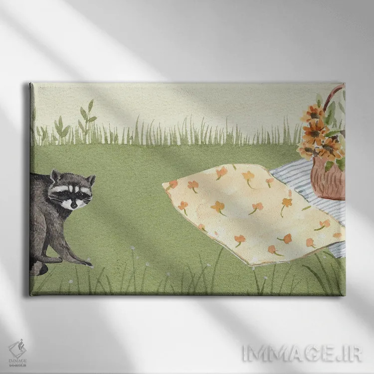 تابلو حیوانات بامزه اثر پیج ترنر - نمای روبهرو روی دیوار