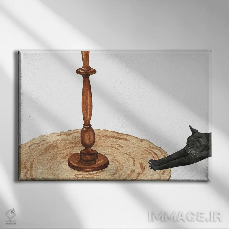 تابلو گربه و چراغ اثر پیج ترنر - نمای روبهرو روی دیوار