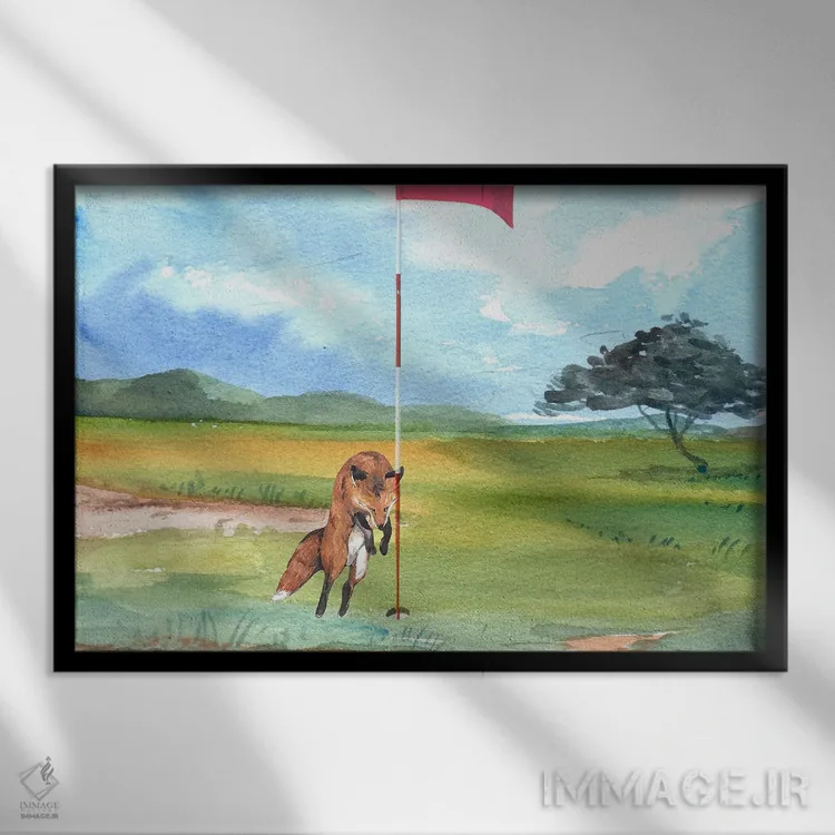 تابلو حیوانات بامزه اثر پیج ترنر - نمای قابدار مشکی