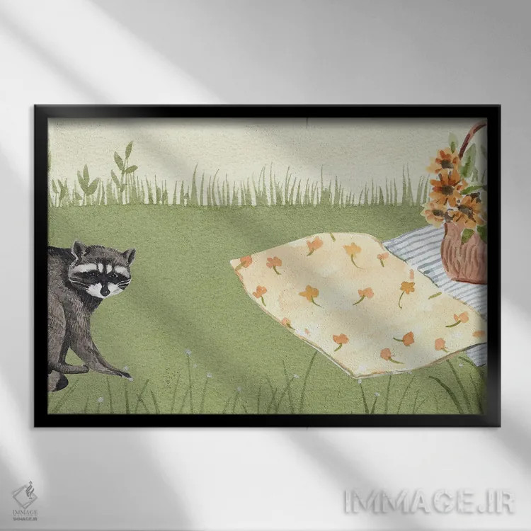 تابلو حیوانات بامزه اثر پیج ترنر - نمای قابدار مشکی