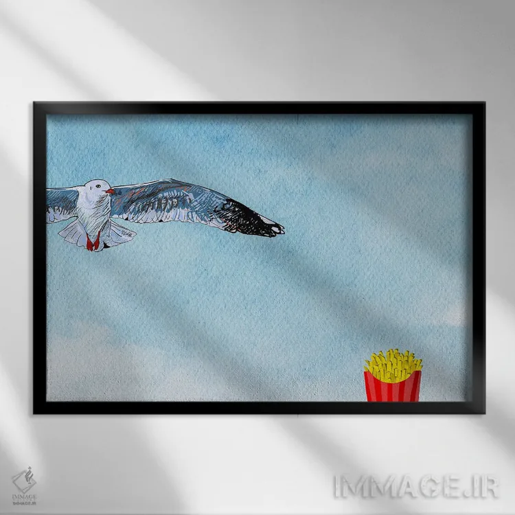 تابلو حیوانات بامزه اثر پیج ترنر - نمای قابدار مشکی