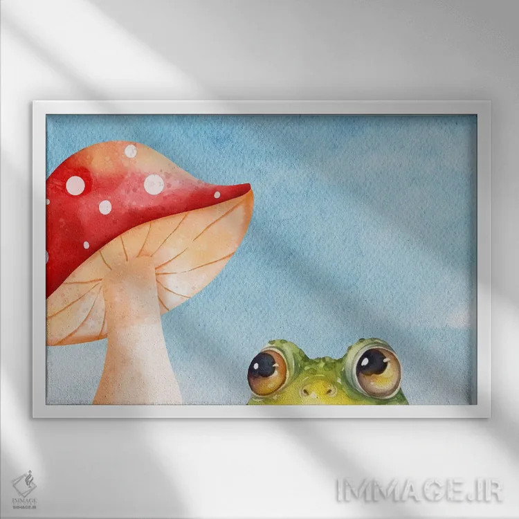 تابلو حیوانات بامزه اثر پیج ترنر - نمای قابدار سفید