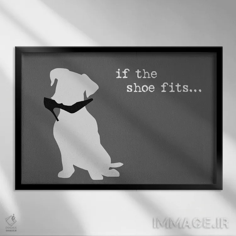 تابلو کفش اندازه است III اثر داگ ایز گود اند کت ایز گود (برند طراحی) - نمای قابدار مشکی