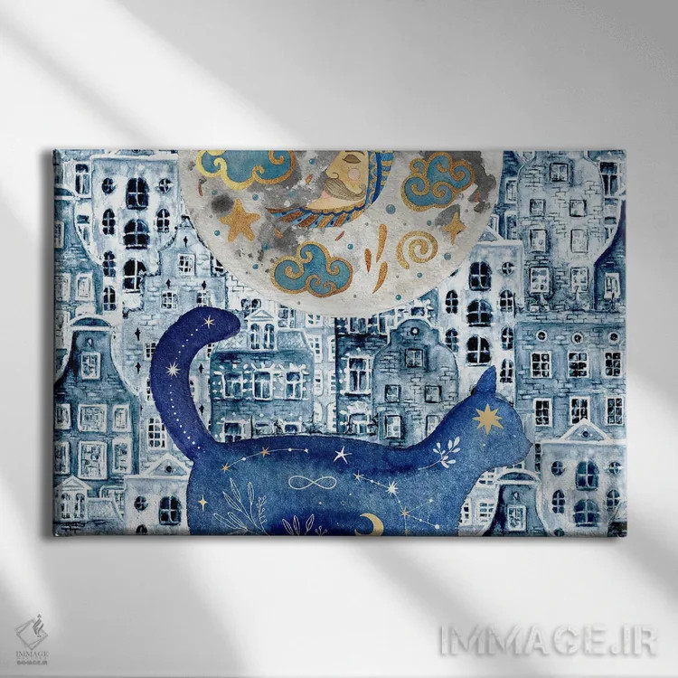 تابلو روح گربهٔ نیمهشب اثر پیج ترنر - نمای روبهرو روی دیوار