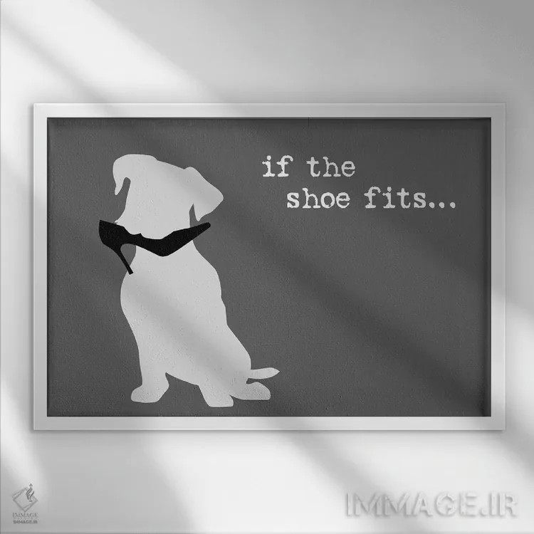 تابلو کفش اندازه است III اثر داگ ایز گود اند کت ایز گود (برند طراحی) - نمای قابدار سفید