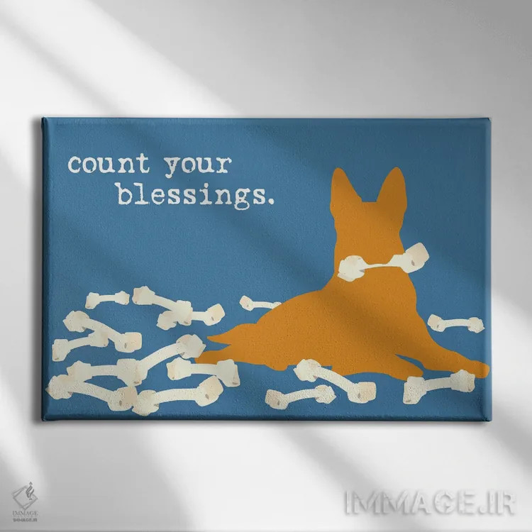 تابلو برکتها اثر داگ ایز گود اند کت ایز گود (برند طراحی) - نمای روبهرو روی دیوار