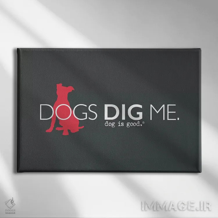 تابلو سگها مرا دوست دارند اثر داگ ایز گود اند کت ایز گود (برند طراحی) - نمای روبهرو روی دیوار