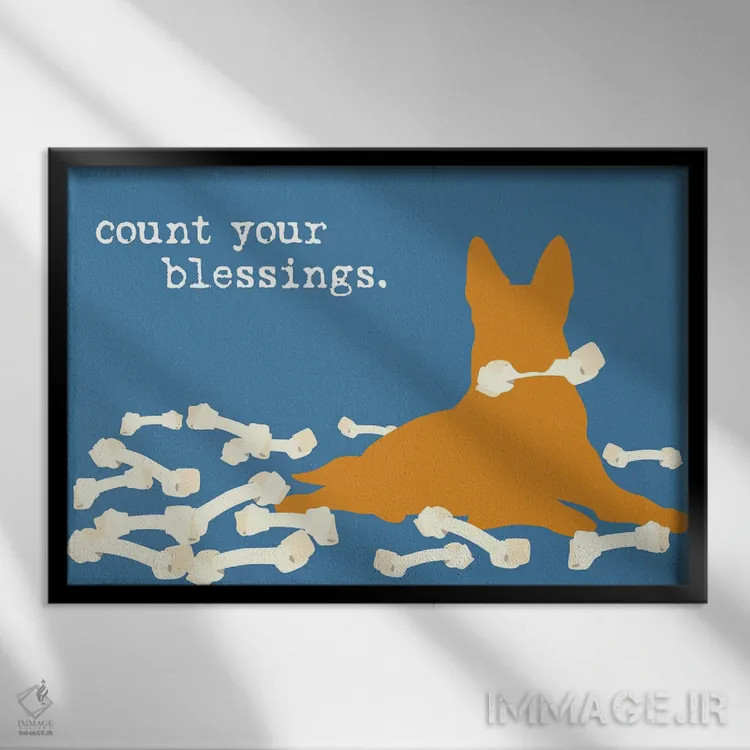 تابلو برکتها اثر داگ ایز گود اند کت ایز گود (برند طراحی) - نمای قابدار مشکی