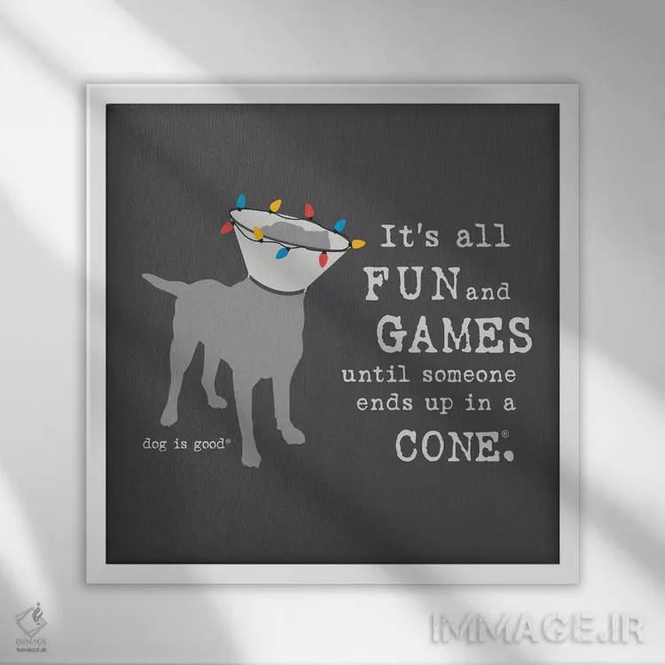 تابلو تفریح و بازی در تعطیلات اثر داگ ایز گود اند کت ایز گود (برند طراحی) - نمای قابدار سفید
