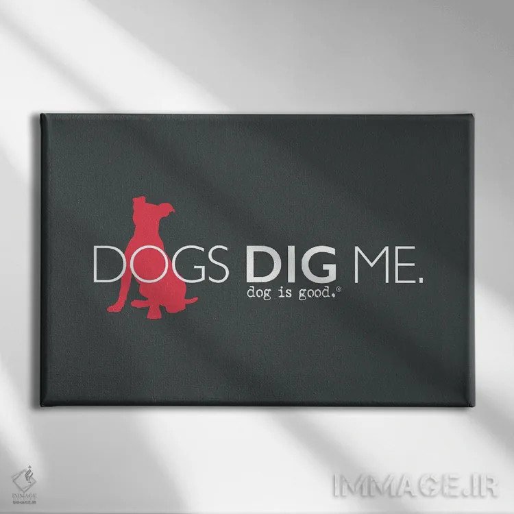 تابلو سگها مرا دوست دارند اثر داگ ایز گود اند کت ایز گود (برند طراحی) - نمای روبهرو روی دیوار
