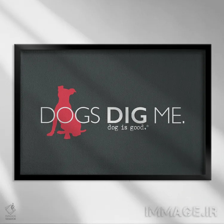 تابلو سگها مرا دوست دارند اثر داگ ایز گود اند کت ایز گود (برند طراحی) - نمای قابدار مشکی