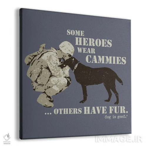 تابلو برخی قهرمانها لباس فرم نظامی میپوشند اثر داگ ایز گود اند کت ایز گود (برند طراحی) - نمای پرسپکتیو محصول
