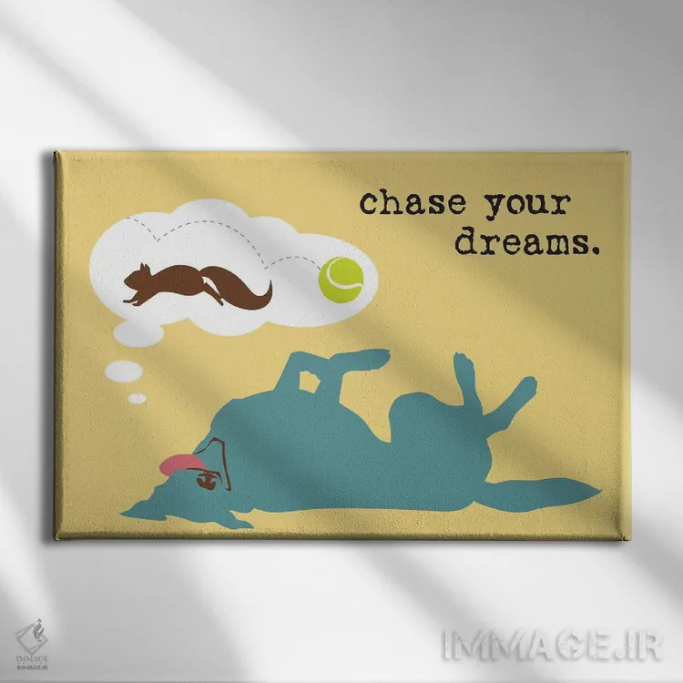 تابلو به دنبال رویاها اثر داگ ایز گود اند کت ایز گود (برند طراحی) - نمای روبهرو روی دیوار