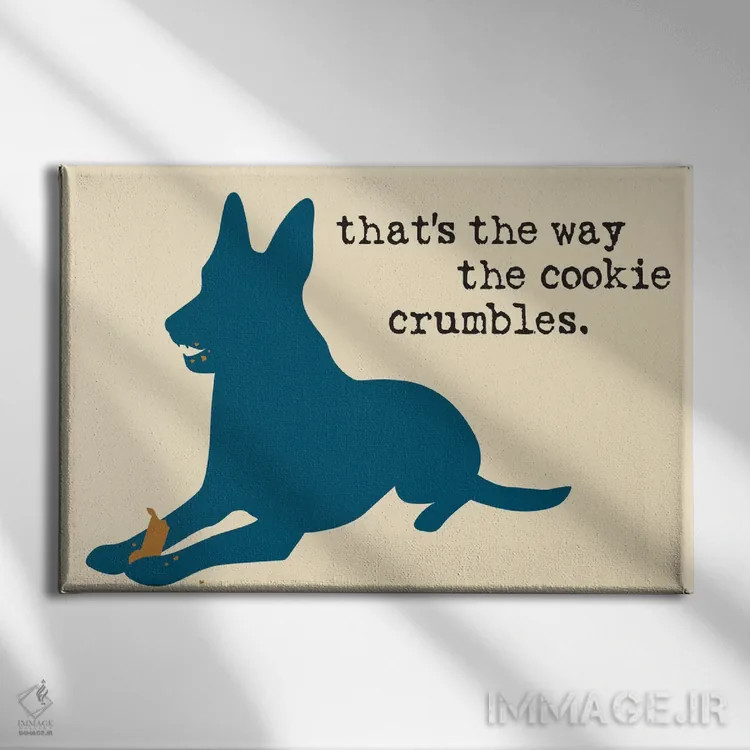 تابلو تکهتکه شدن کلوچه اثر داگ ایز گود اند کت ایز گود (برند طراحی) - نمای روبهرو روی دیوار