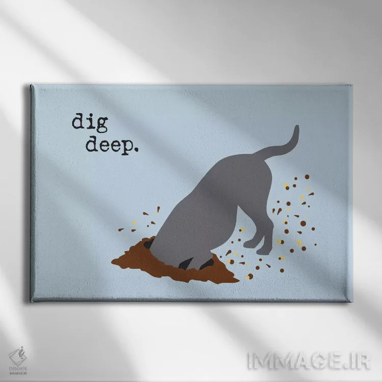 تابلو عمیق عمل کن اثر داگ ایز گود اند کت ایز گود (برند طراحی) - نمای روبهرو روی دیوار
