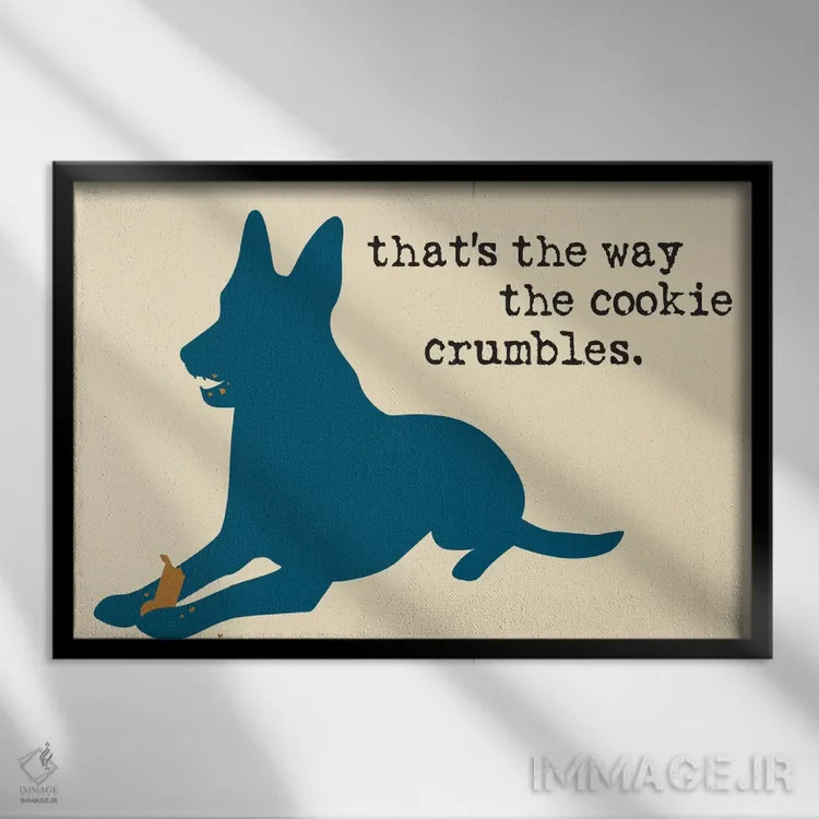 تابلو تکهتکه شدن کلوچه اثر داگ ایز گود اند کت ایز گود (برند طراحی) - نمای قابدار مشکی