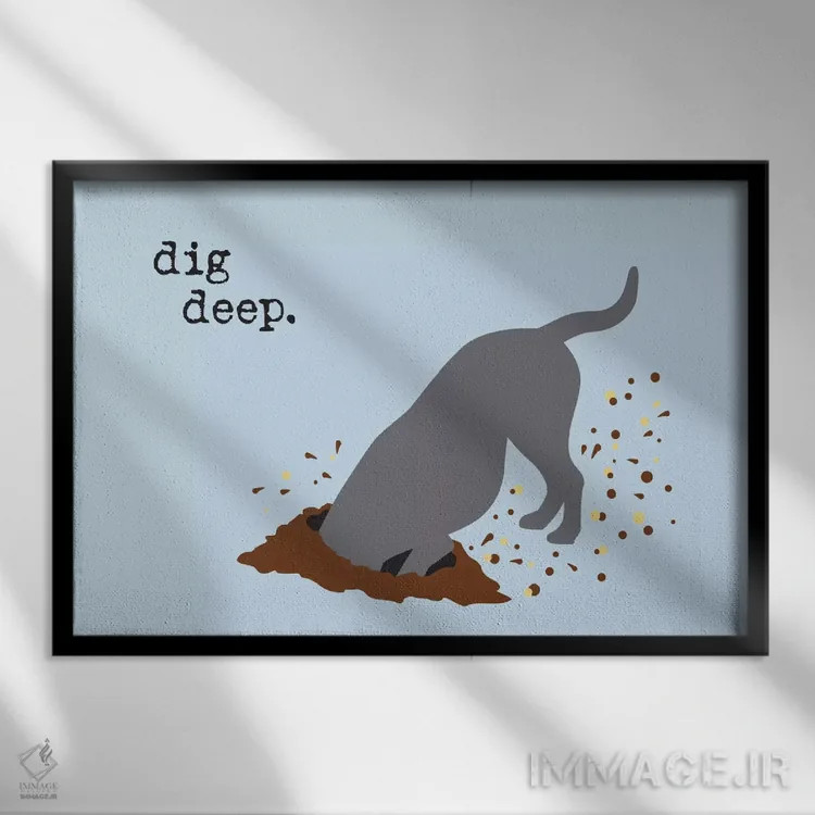 تابلو عمیق عمل کن اثر داگ ایز گود اند کت ایز گود (برند طراحی) - نمای قابدار مشکی