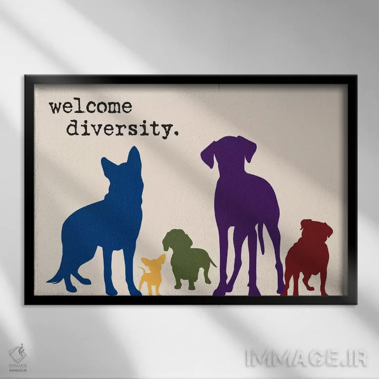 تابلو تنوع اثر داگ ایز گود اند کت ایز گود (برند طراحی) - نمای قابدار مشکی