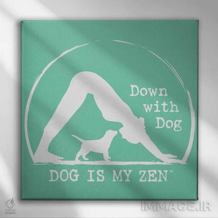 تابلو همراه با سگ اثر داگ ایز گود اند کت ایز گود (برند طراحی) - نمای روبهرو روی دیوار