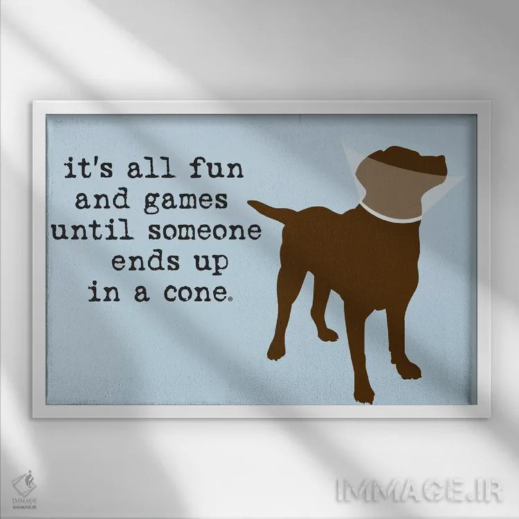 تابلو تفریح و بازی اثر داگ ایز گود اند کت ایز گود (برند طراحی) - نمای قابدار سفید