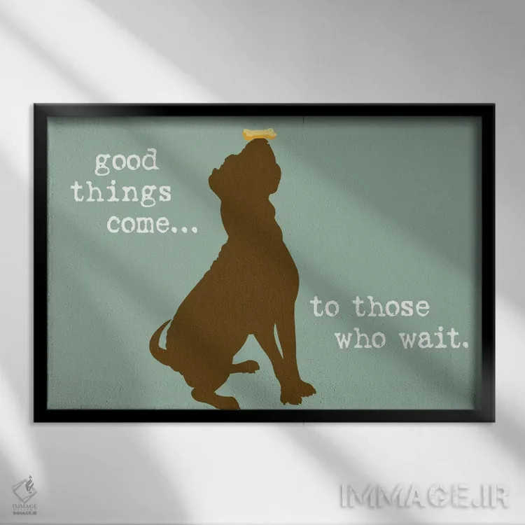 تابلو چیزهای خوب اثر داگ ایز گود اند کت ایز گود (برند طراحی) - نمای قابدار مشکی