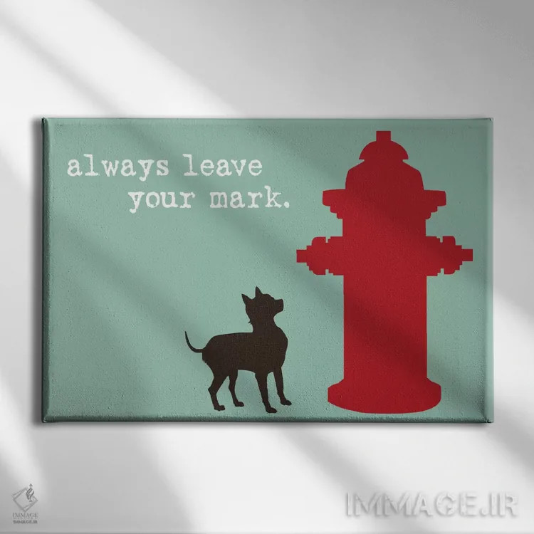 تابلو ردپای خود را بگذار اثر داگ ایز گود اند کت ایز گود (برند طراحی) - نمای روبهرو روی دیوار