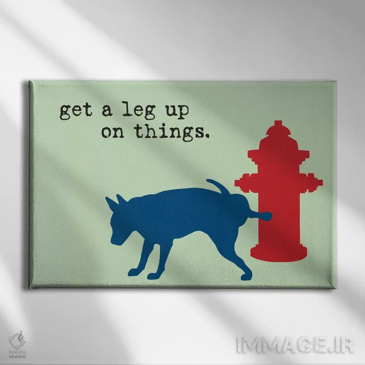 تابلو یک گام جلوتر اثر داگ ایز گود اند کت ایز گود (برند طراحی) - نمای روبهرو روی دیوار