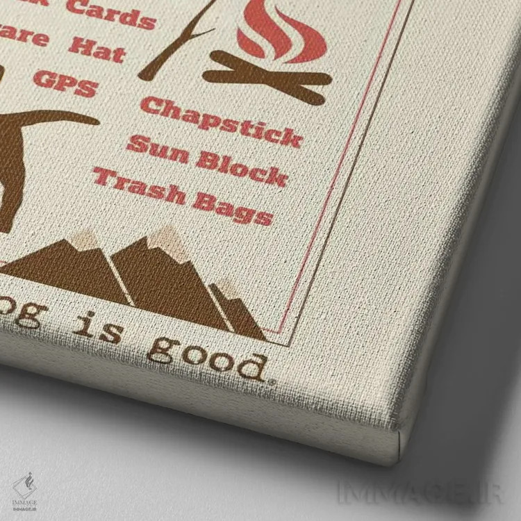 تابلو هر آنچه نیاز دارم اثر داگ ایز گود اند کت ایز گود (برند طراحی) - نمای نزدیک بافت بوم