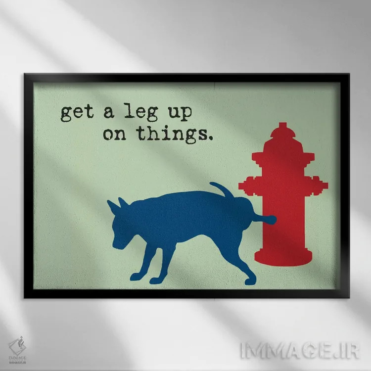 تابلو یک گام جلوتر اثر داگ ایز گود اند کت ایز گود (برند طراحی) - نمای قابدار مشکی