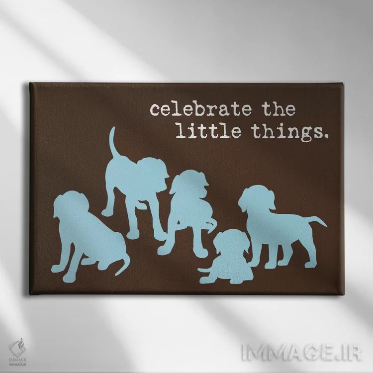 تابلو چیزهای کوچک اثر داگ ایز گود اند کت ایز گود (برند طراحی) - نمای روبهرو روی دیوار