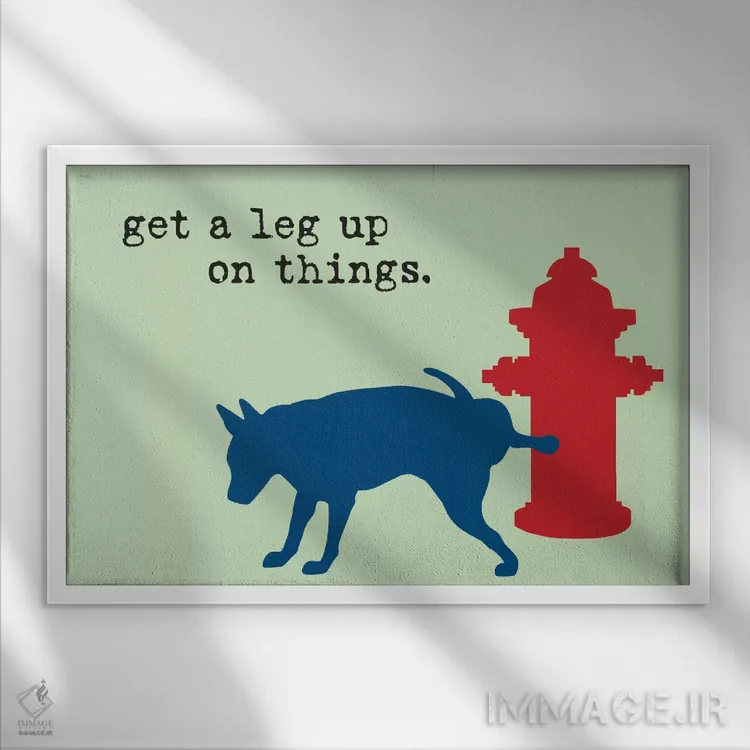 تابلو یک گام جلوتر اثر داگ ایز گود اند کت ایز گود (برند طراحی) - نمای قابدار سفید