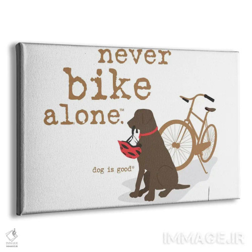 تابلو هرگز تنها دوچرخهسواری نکن اثر داگ ایز گود اند کت ایز گود (برند طراحی) - نمای پرسپکتیو محصول