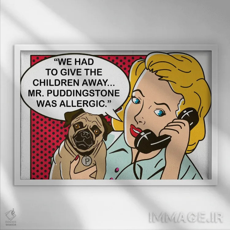 تابلو آقای پاباورگاستون اثر داگ ایز گود اند کت ایز گود (برند طراحی) - نمای قابدار سفید