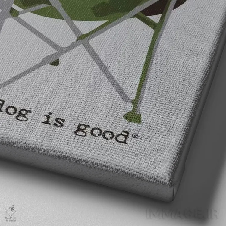 تابلو هرگز تنها ننوش اثر داگ ایز گود اند کت ایز گود (برند طراحی) - نمای نزدیک بافت بوم