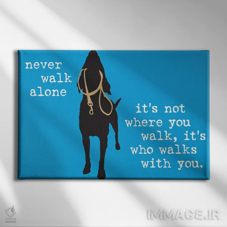 تابلو هرگز تنها قدم نزن I اثر داگ ایز گود اند کت ایز گود (برند طراحی) - نمای روبهرو روی دیوار