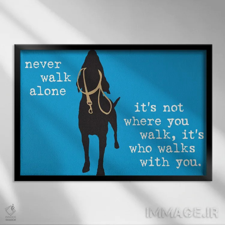 تابلو هرگز تنها قدم نزن I اثر داگ ایز گود اند کت ایز گود (برند طراحی) - نمای قابدار مشکی