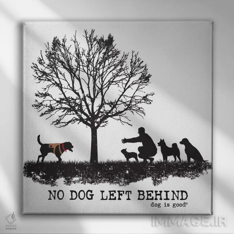 تابلو هیچ سگی جا نمیماند اثر داگ ایز گود اند کت ایز گود (برند طراحی) - نمای روبهرو روی دیوار