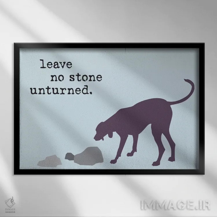 تابلو هیچ سنگی اثر داگ ایز گود اند کت ایز گود (برند طراحی) - نمای قابدار مشکی