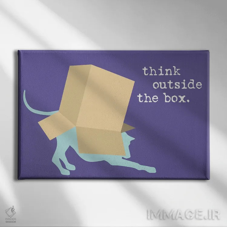 تابلو خارج از چارچوب اثر داگ ایز گود اند کت ایز گود (برند طراحی) - نمای روبهرو روی دیوار