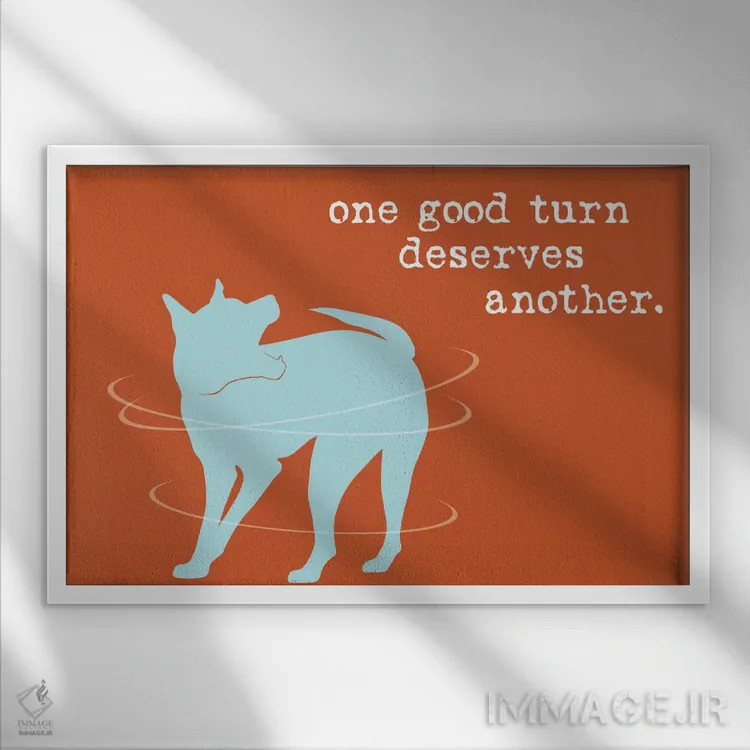 تابلو یک لطف شایسته اثر داگ ایز گود اند کت ایز گود (برند طراحی) - نمای قابدار سفید