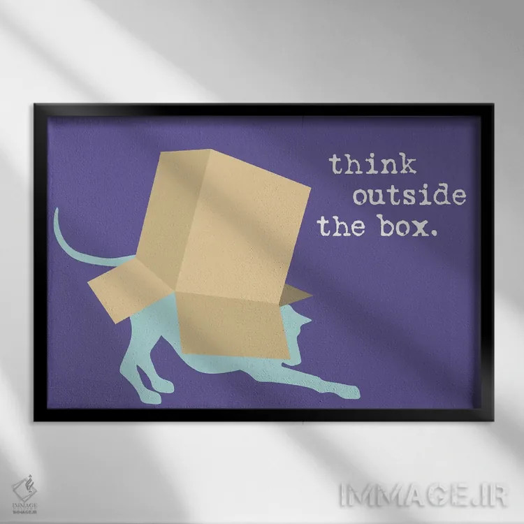 تابلو خارج از چارچوب اثر داگ ایز گود اند کت ایز گود (برند طراحی) - نمای قابدار مشکی