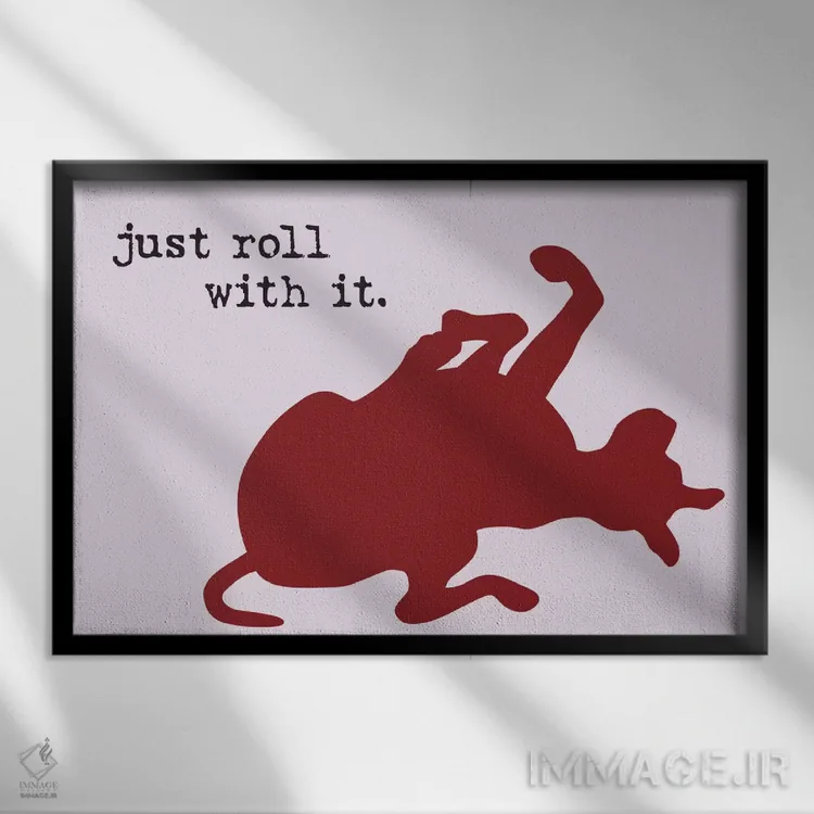 تابلو هماهنگ پیش برو اثر داگ ایز گود اند کت ایز گود (برند طراحی) - نمای قابدار مشکی