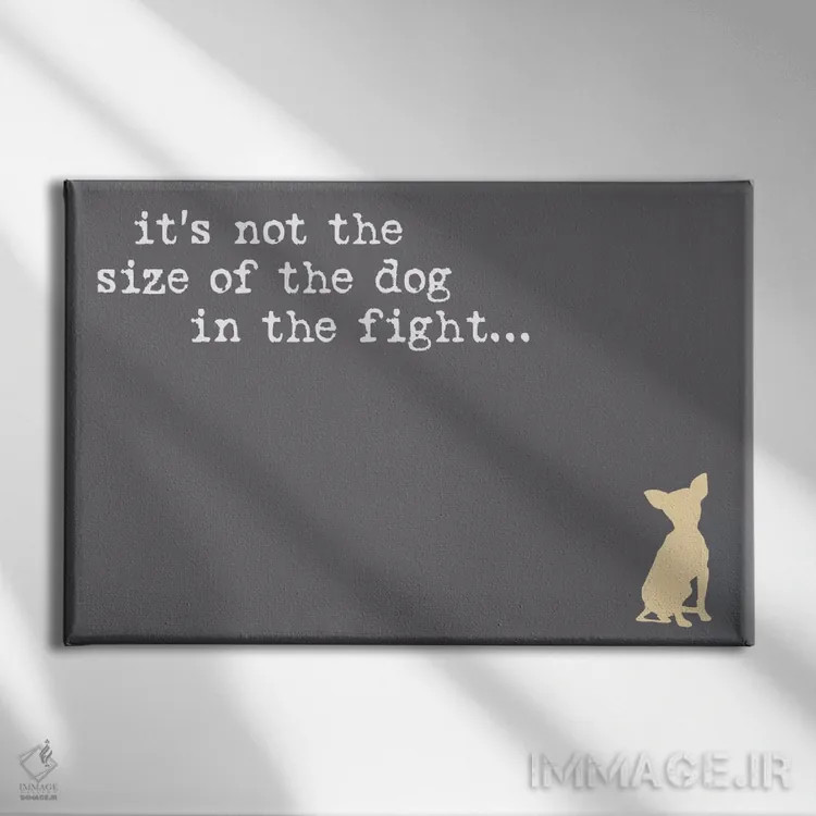 تابلو اندازه سگ اثر داگ ایز گود اند کت ایز گود (برند طراحی) - نمای روبهرو روی دیوار