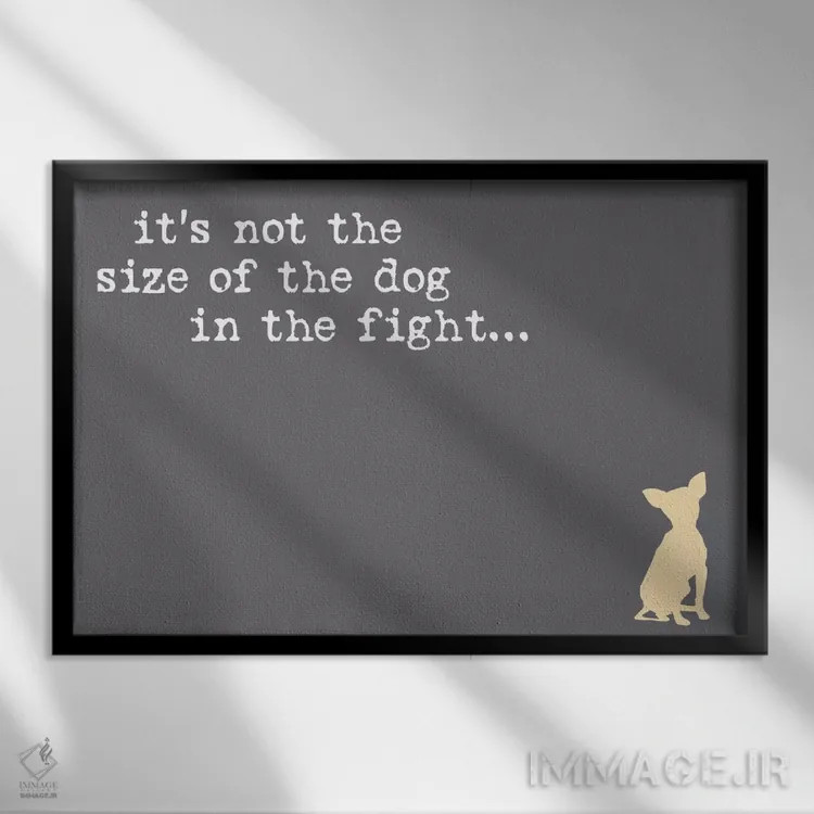 تابلو اندازه سگ اثر داگ ایز گود اند کت ایز گود (برند طراحی) - نمای قابدار مشکی