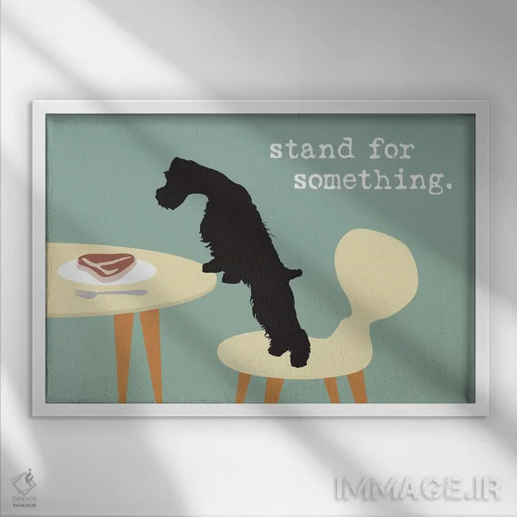 تابلو برای چیزی ایستادگی کن اثر داگ ایز گود اند کت ایز گود (برند طراحی) - نمای قابدار سفید