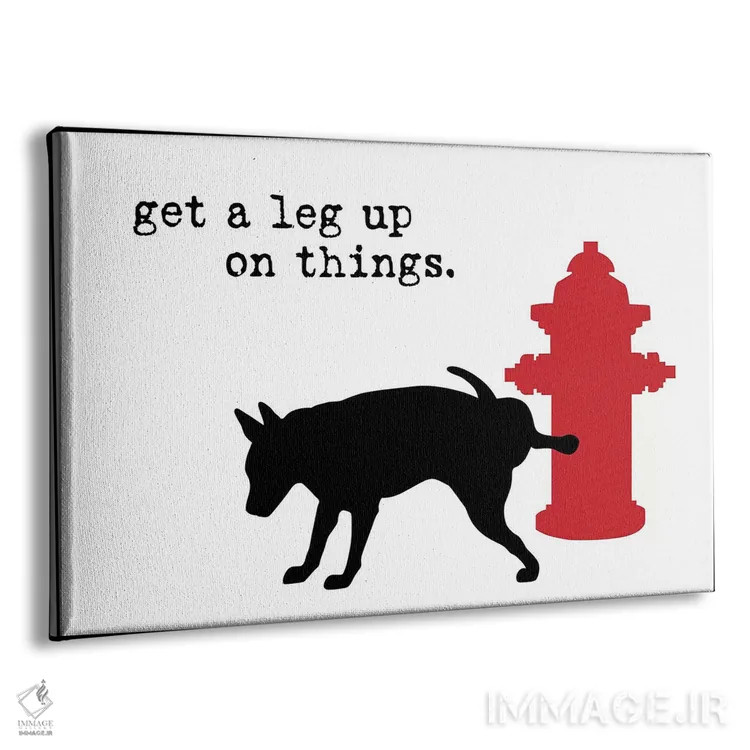 تابلو یک گام جلوتر روی سفید اثر داگ ایز گود اند کت ایز گود (برند طراحی) - نمای پرسپکتیو محصول