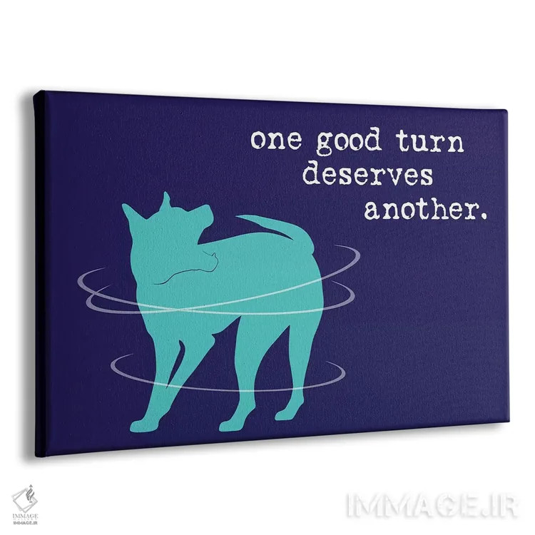 تابلو یک لطف خوب روی آبی اثر داگ ایز گود اند کت ایز گود (برند طراحی) - نمای پرسپکتیو محصول